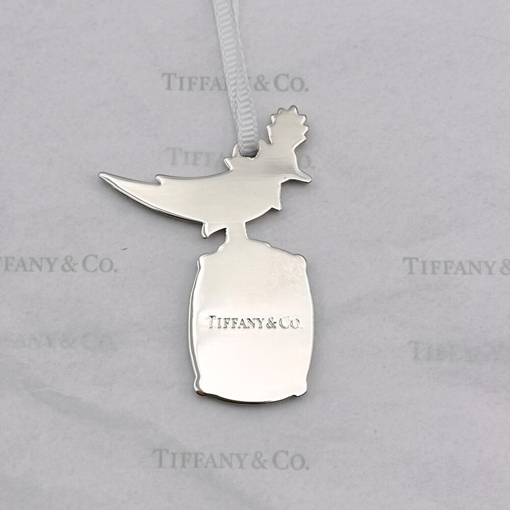 NEW Tiffany & Co. Bird on a Rock Pendant Ornament Charm Gift Pouch Silver - Picture 4 of 5